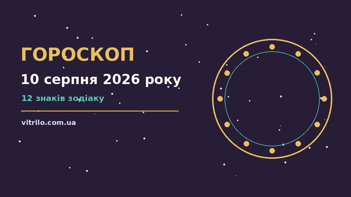 Зодіакальний календар понеділка 10 серпня 2026 року з акцентом на фінанси та переговори