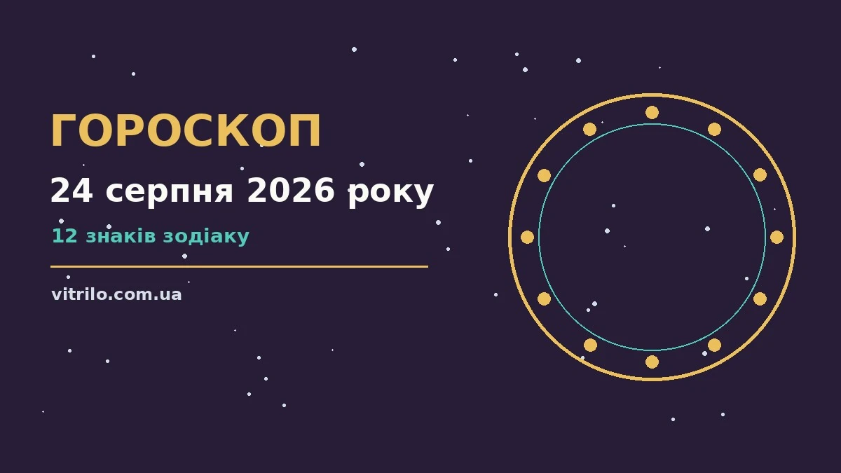 Щоденний гороскоп на 24 серпня 2026 року для дванадцяти знаків зодіаку