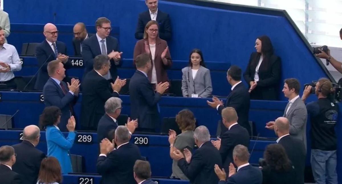 Олександра Паскаль під час звернення про стан ЄС у Європарламенті