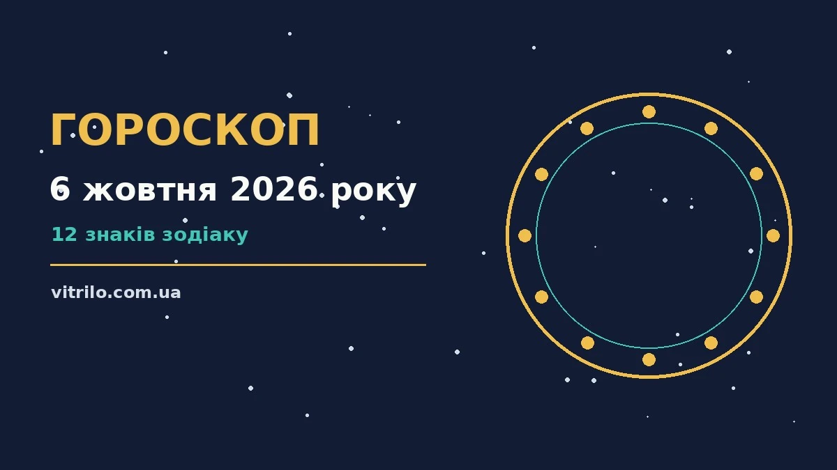 Щоденний гороскоп на 6 жовтня 2026 року для дванадцяти знаків зодіаку