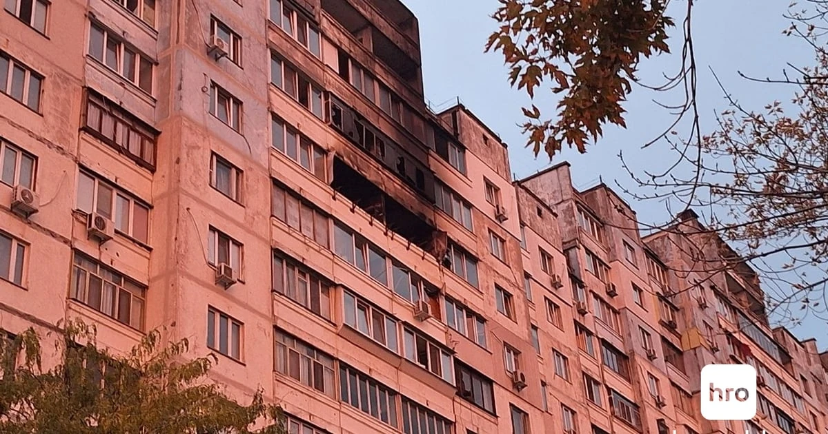 Наслідки удару БпЛА по житловому будинку в Деснянському районі Києва, 8 жовтня 2026 року